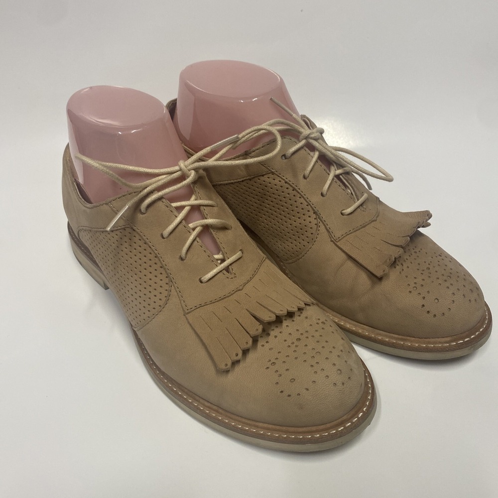 UGG Bernett Kiltie Oxford Loafers Tan Leather Brogue Fringe Shoes Womens 6